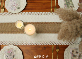 FEXIA macrame burlap texture close-up showcasing tactile warmth