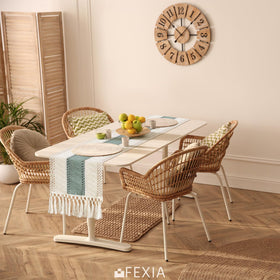FEXIA sage green table runner is versatile for desks, coffee tables, and consoles.