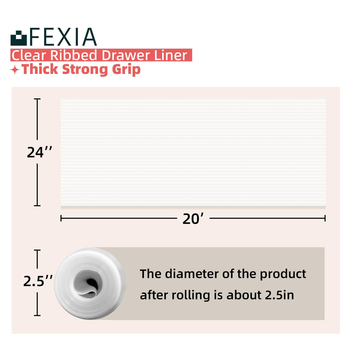 FEXIA non-slip drawer liner prevents items from shifting