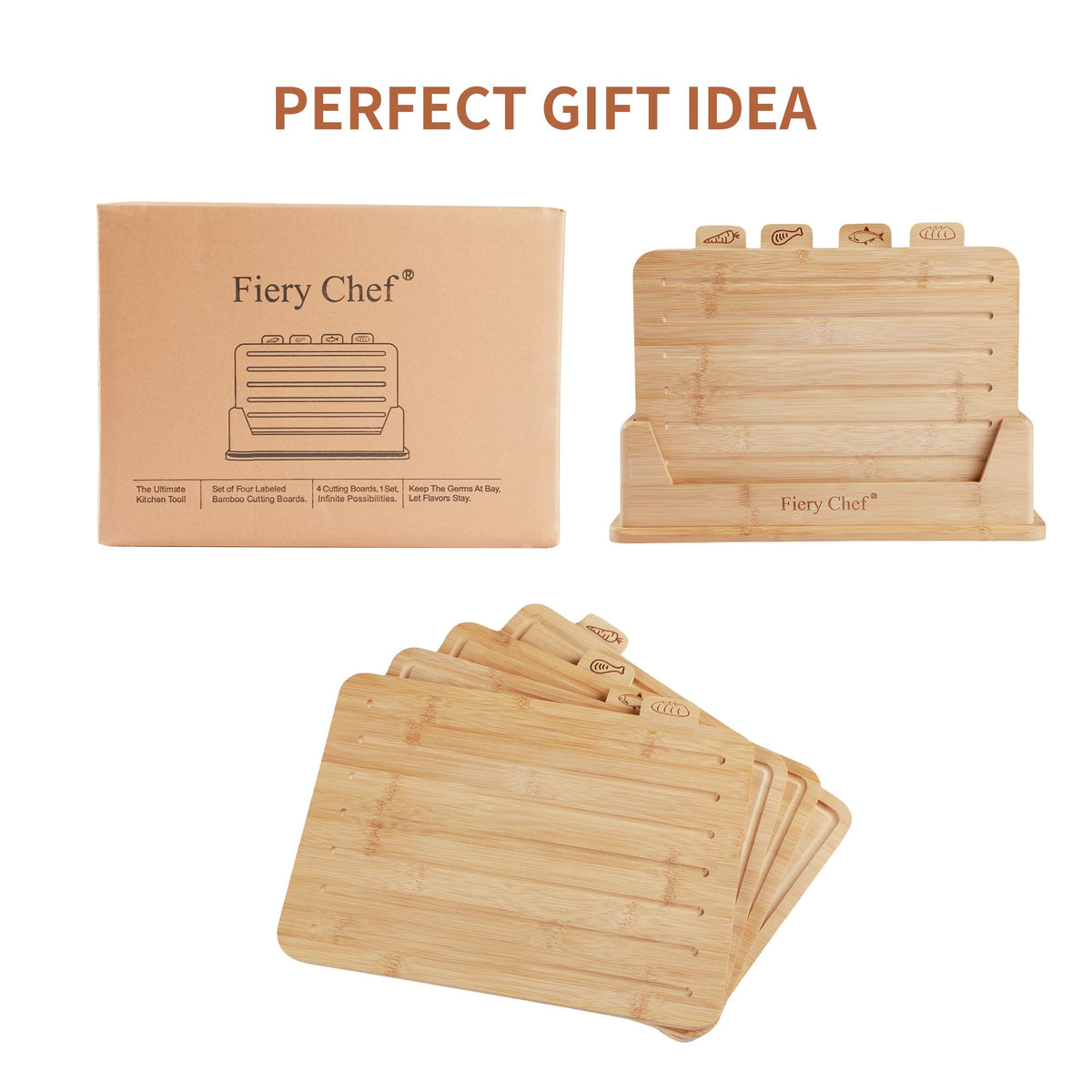 Fiery Chef cutting board set makes a thoughtful housewarming gift.