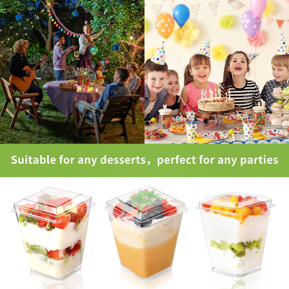 FIFWVGP clear plastic cups deliver attractive presentation on buffets