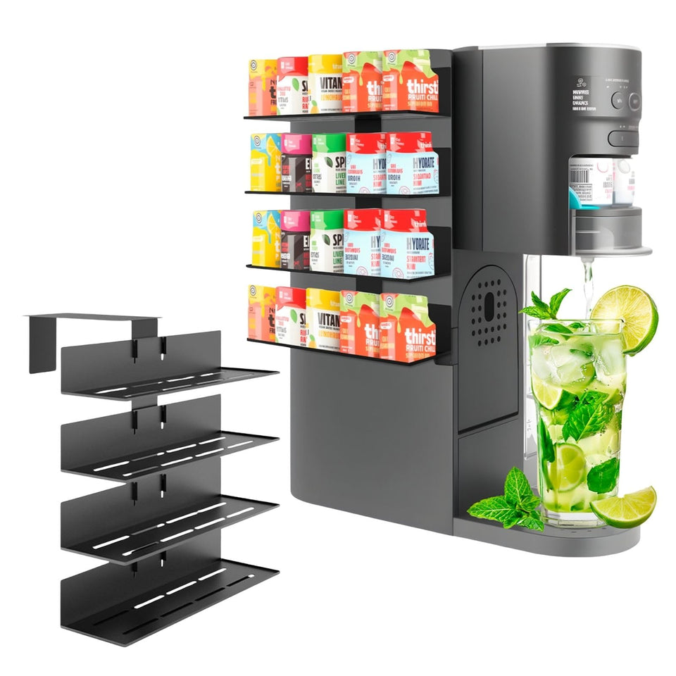 Fijaru flavor pods holder on Ninja Thirsti WC1001, front view, organized pod storage for easy access.