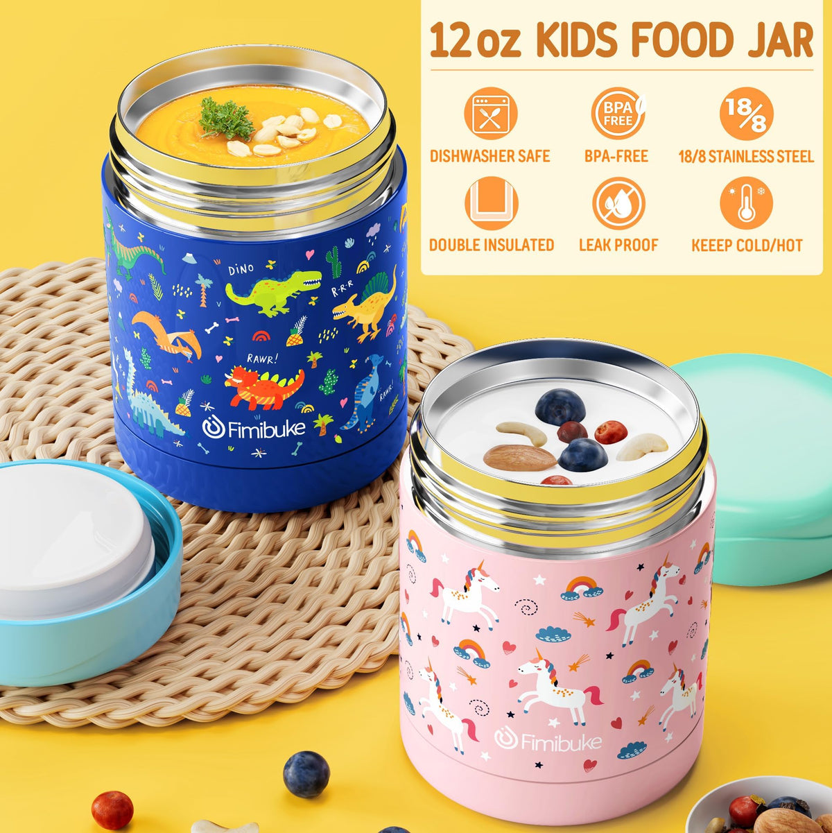 Fimibuke cartoon pattern design makes lunch appealing for kids.