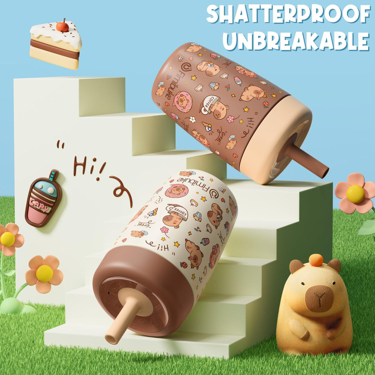 Fimibuke dishwasher-safe lids and straws simplify cleanup.