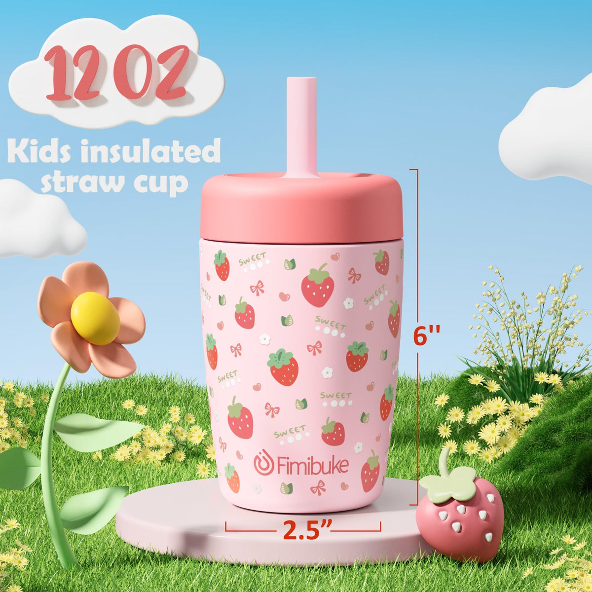 Fimibuke double-wall insulated kids cup keeps drinks at the right temperature.