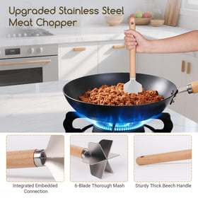 FIMXSD 6-blade chopper efficiently handles beef patties and vegetables