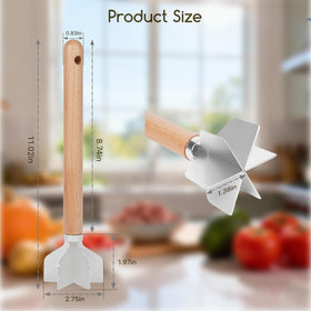 FIMXSD ergonomic 11-inch wooden handle provides sturdy leverage and grip