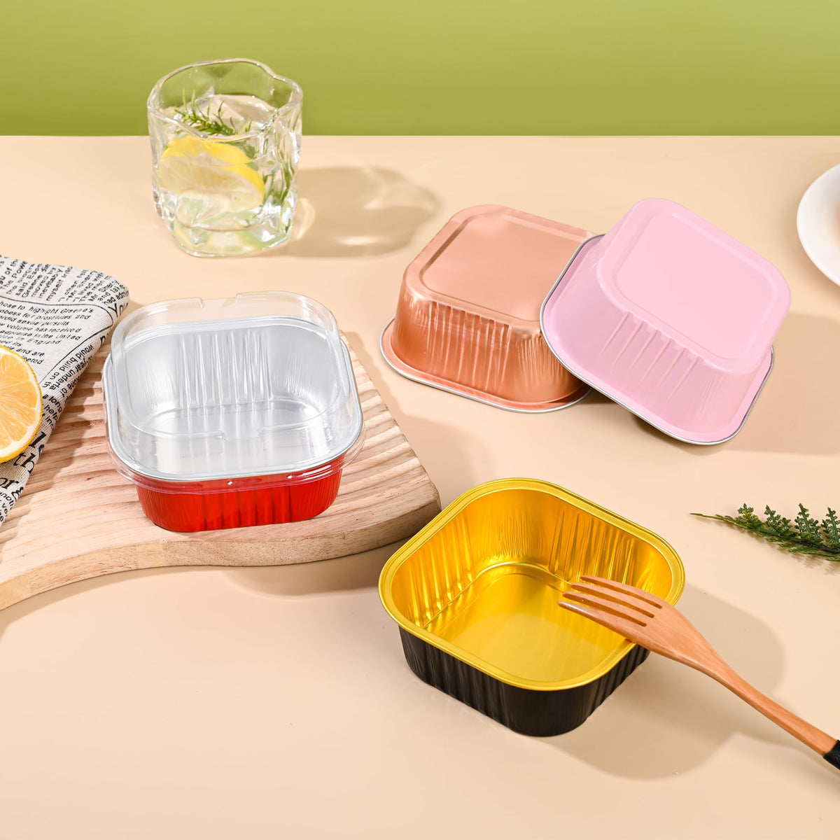 Findful clear top lids for mini pans keep treats fresh during transport.