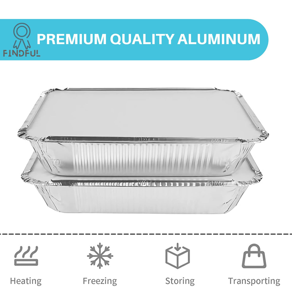 Findful foil pans in oven-ready setup for even heating