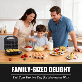 FineMade Mini Waffle Maker kid-friendly design ideal for snacks.