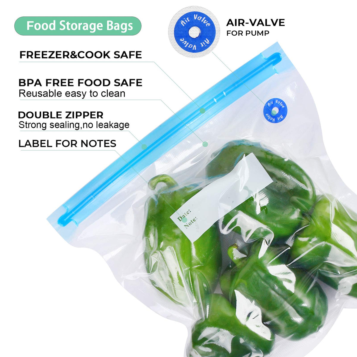 FIRAWER bundle includes air valves and clips for easy sous vide prep.