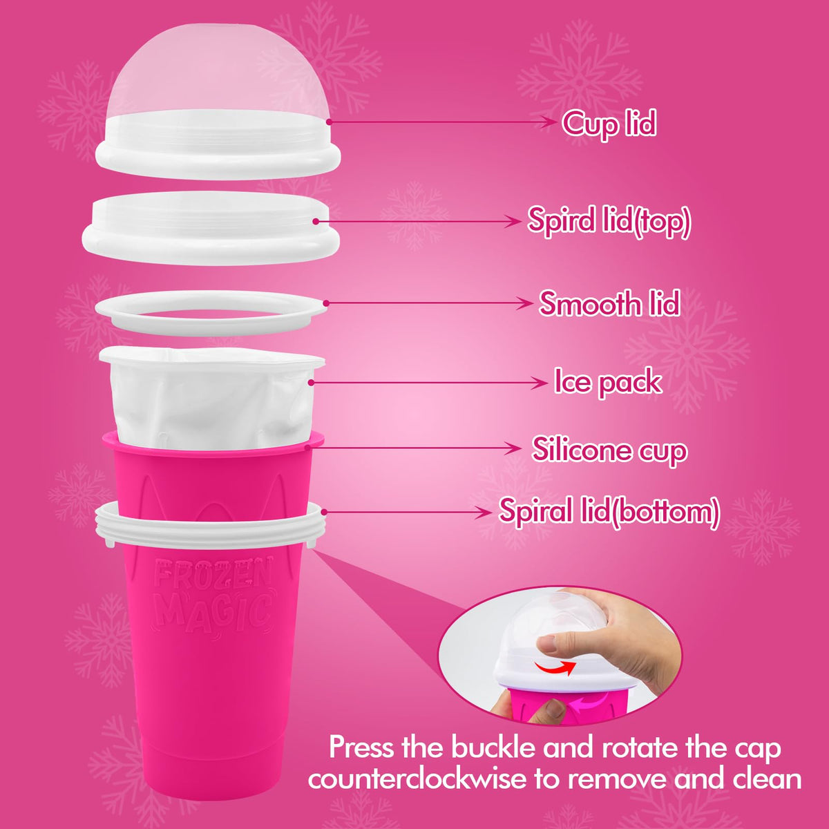 Firjuty slushie cup soft silicone body resists deformation and is easy to squeeze