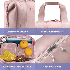 Remi lunch bag opened to reveal containers inside