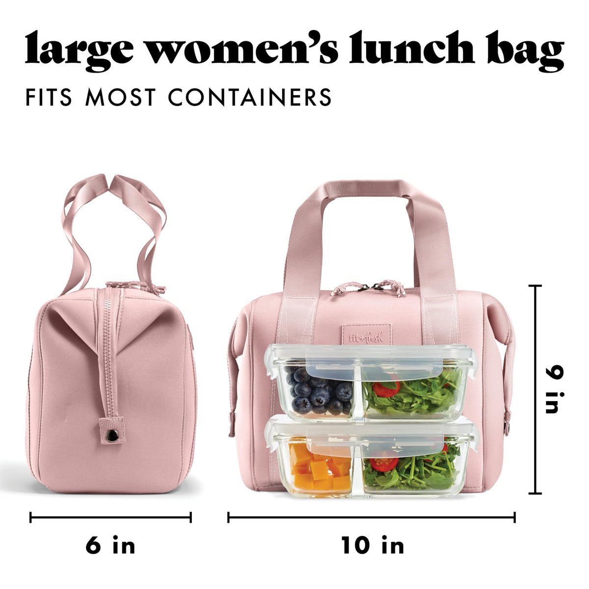 Remi lunch bag side snaps expanded to show extra room