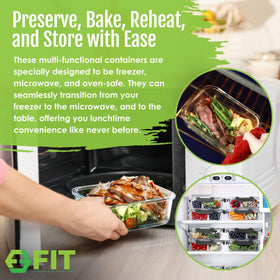 FIT Strong & Healthy airtight lid prevents leaks and keeps foods fresh.