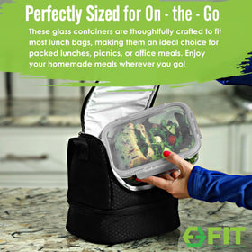 FIT Strong & Healthy stackable design saving fridge and pantry space.