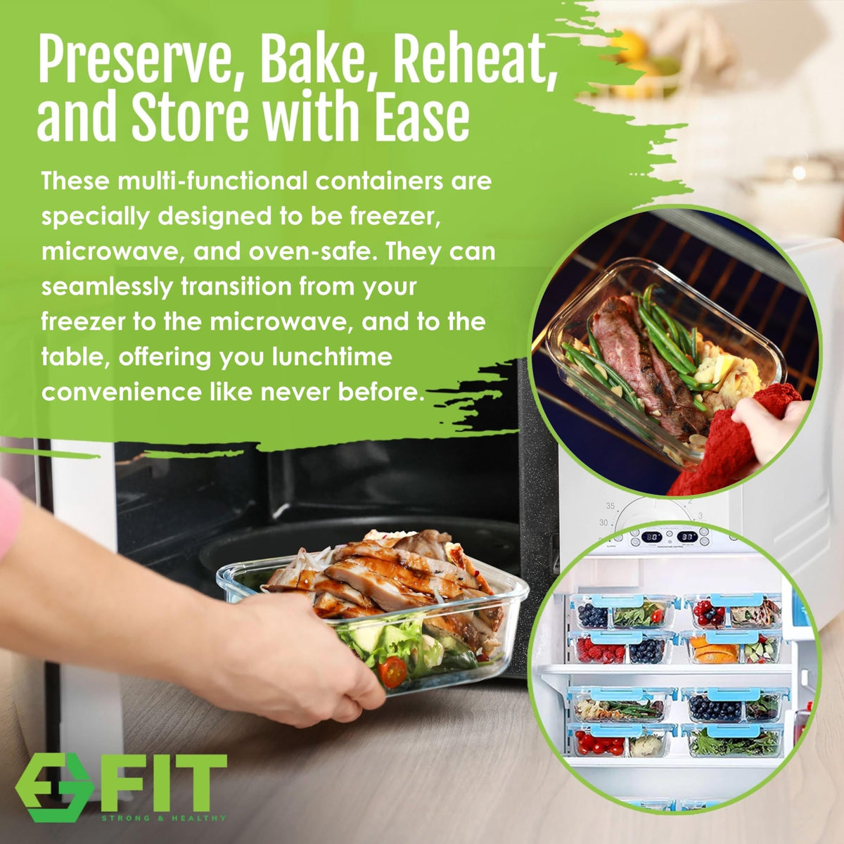 Top-rack dishwasher safe lids from Fit Strong and Healthy for easy cleaning.