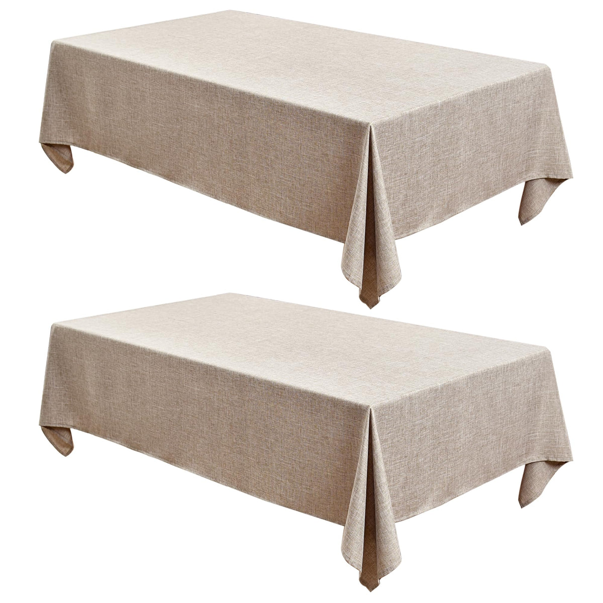 Fitable faux linen tablecloth rectangle 60x102 pack 2 suitable for indoor and outdoor dining.