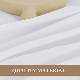 Fitable buffet-style tablecloth in white rectangle shape for elegant reception setups.