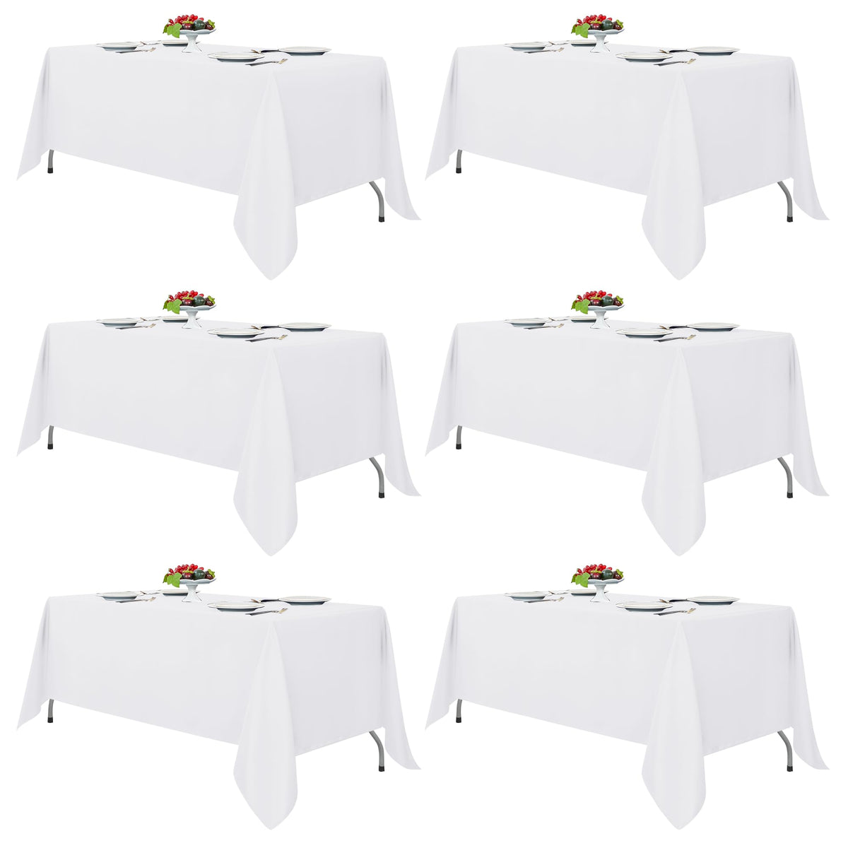 Fitable white rectangle tablecloth 70x120 packaging, ready for events.