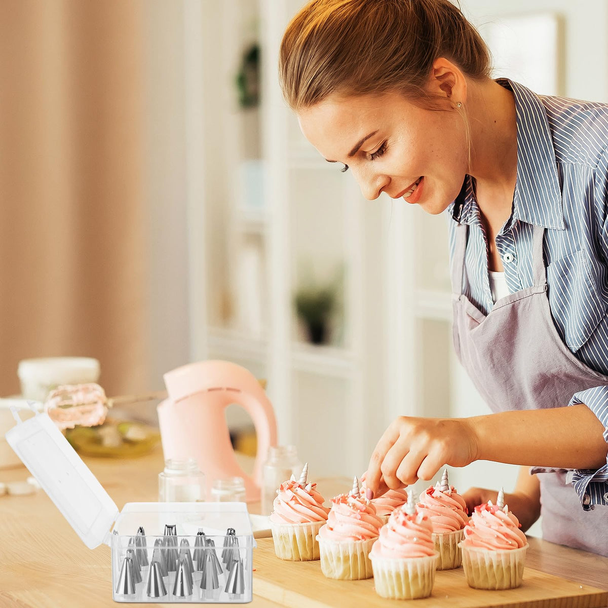 Fiwochic multi use storage holds couplers and fondant tools beyond piping tips