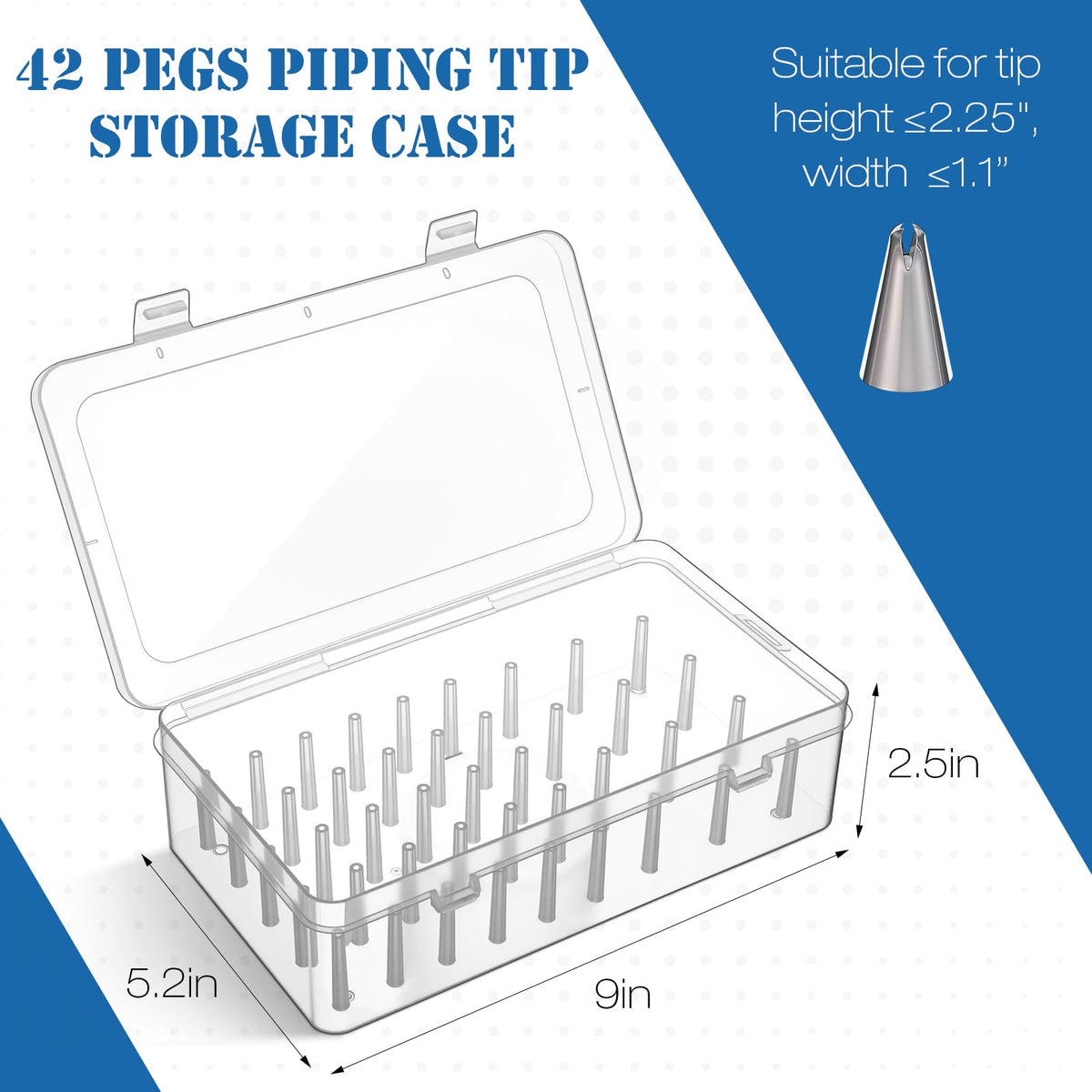 Fiwochic piping tip box with transparent lids for clear tip visibility and fast selection