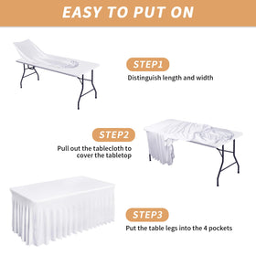 Fixwal 2in1 tablecloth-skirt design provides a clean drape without complicated assembly.