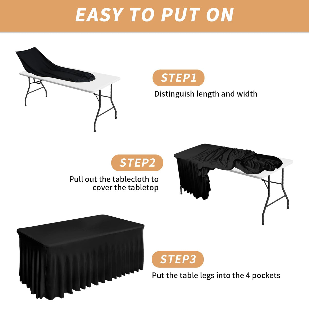 Fixwal 2-in-1 tablecloth skirt design for a seamless event look