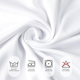 Fixwal white spandex tablecloth suits baby showers and birthdays with soft, durable fabric.