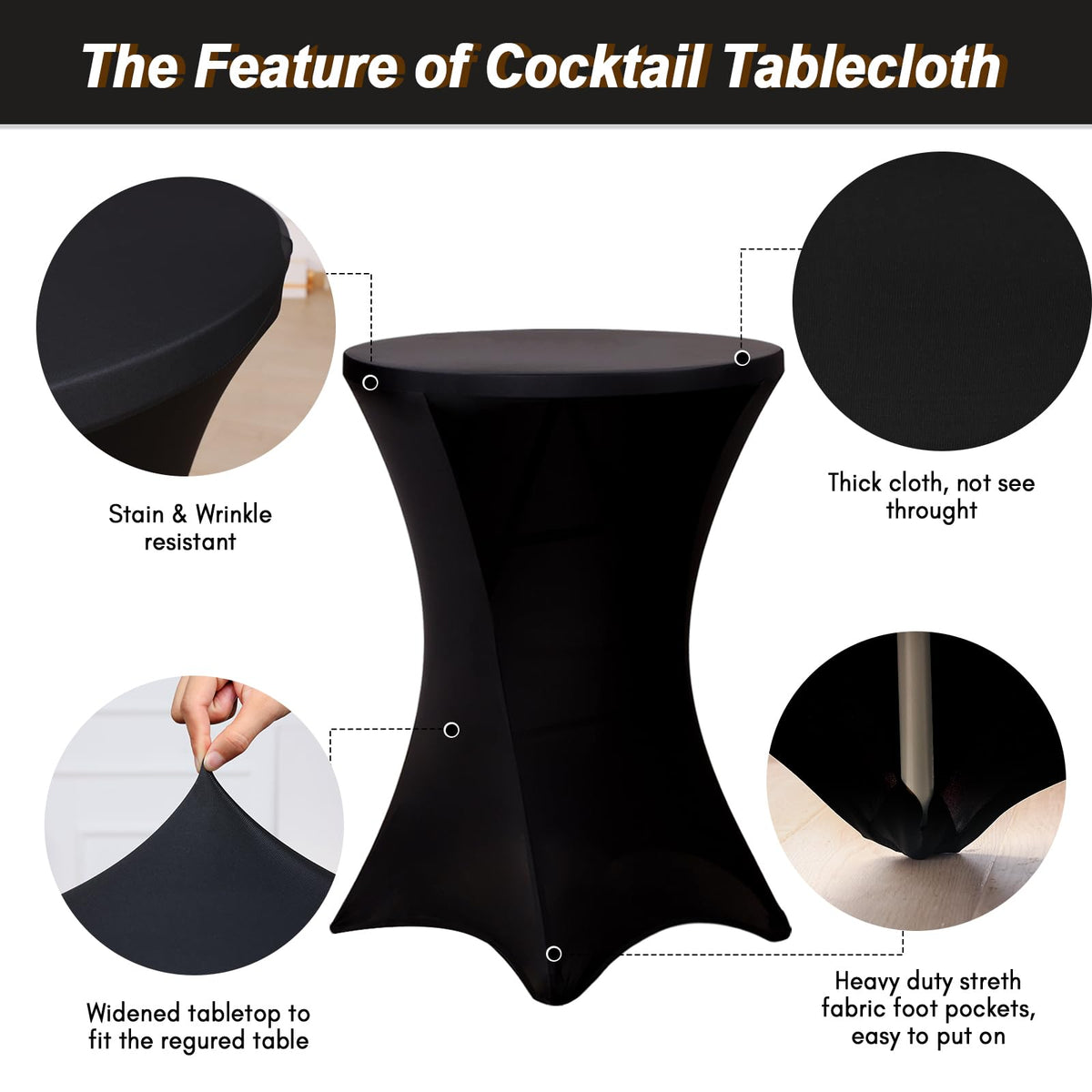 Fixwal spandex cocktail cover stretches to fit tight, smooths edges.