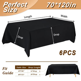 Fixwal black tablecloth folded, convenient for party prep