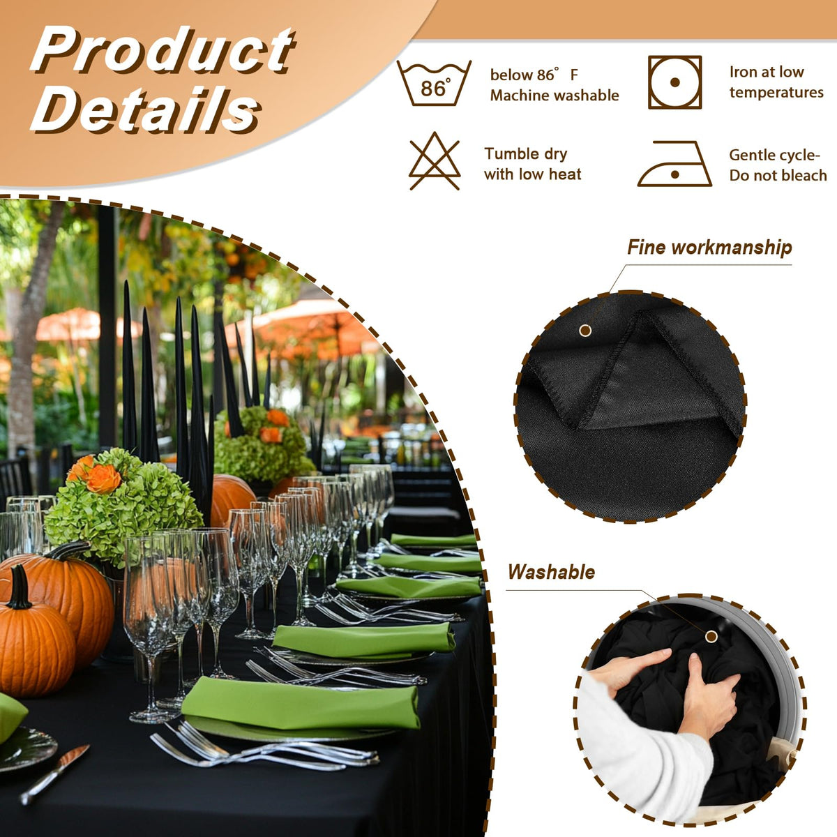 Fixwal tablecloth on dining table ideal for weddings