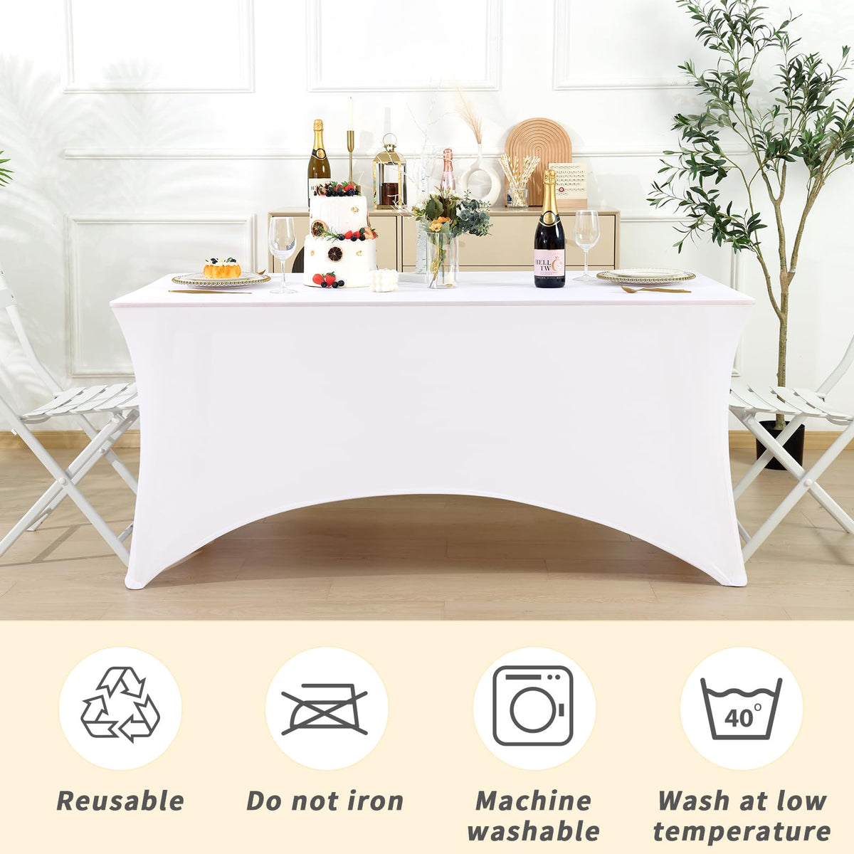 Fixwal white tablecloth adds elegant touch to weddings and parties