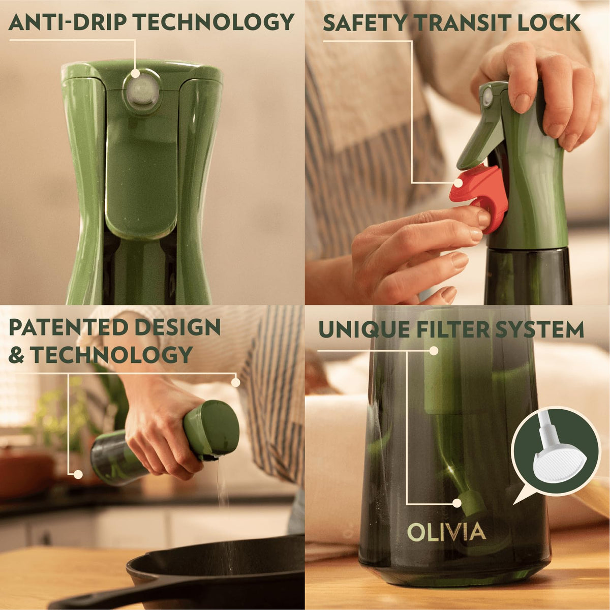 FLAIROSOL Olivia glass bottle for easy refills and durable use.