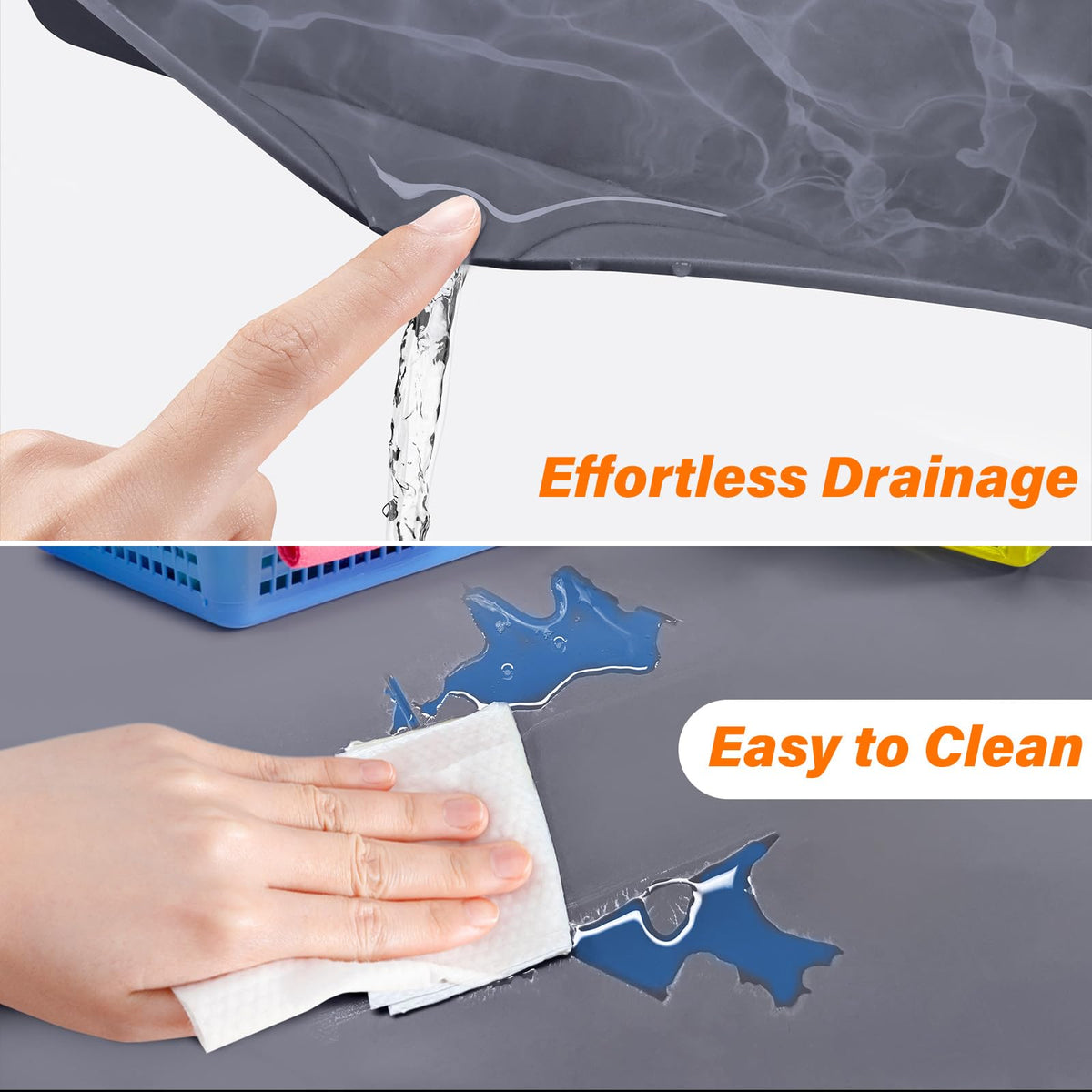 FLATO silicone mat offers waterproof, oil resistant surface for versatile cabinet organization.