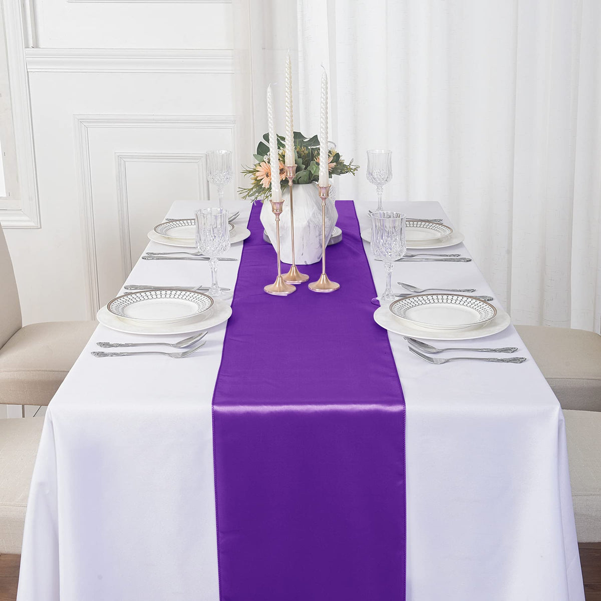 flohar elegant drape enhances event tables with refined shine