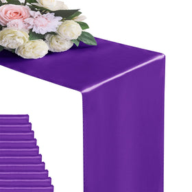 flohar satin table runner purple on table adds elegant shine