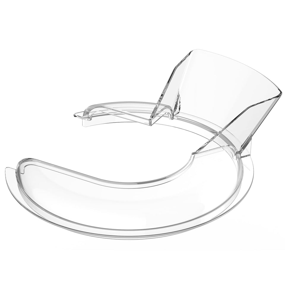FOCOllK pouring shield on KitchenAid 4.5-5qt bowl for splash protection while pouring.