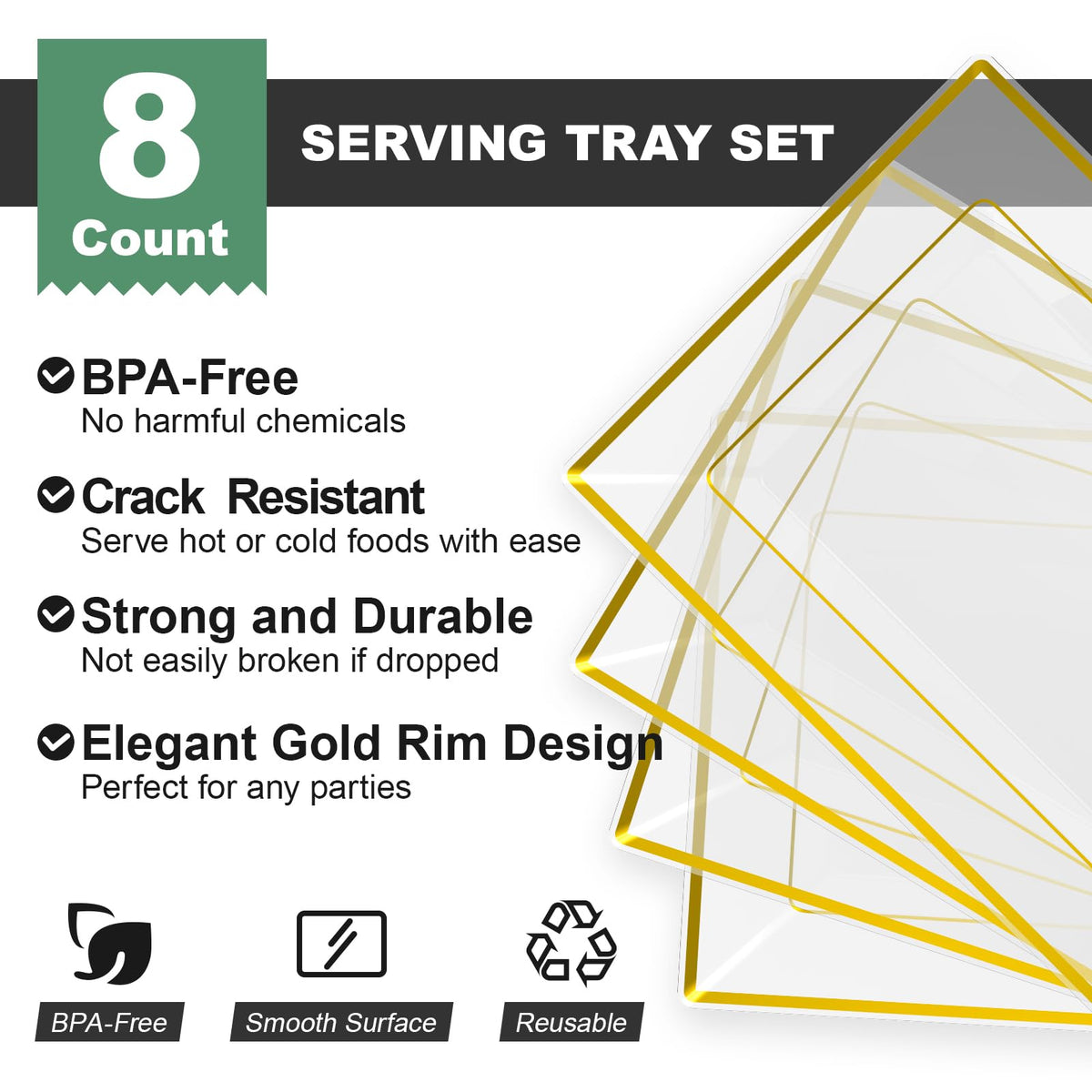 FOCUSLINE BPA-free trays provide safe food presentation during gatherings.