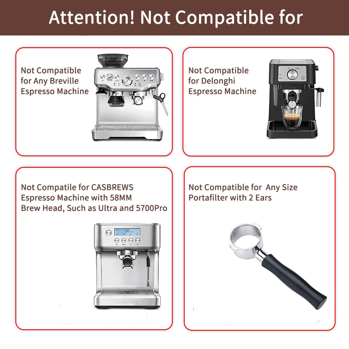 Fogkay portafilter three-ears design for secure machine fit