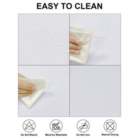 Fokitut tablecloth waterproof finish closeup; protects surfaces during spills.