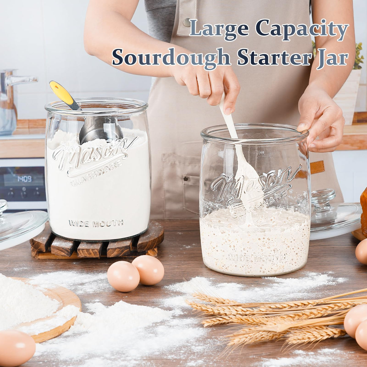 Folinstall wide-mouth jar supports bulk storage and easy scooping
