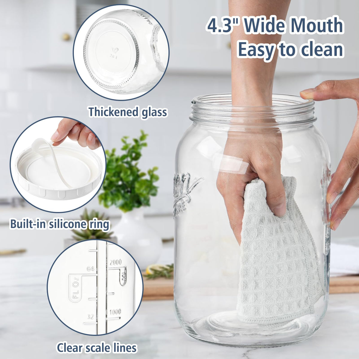 Folinstall large-capacity 1-gallon jar for bulk staples