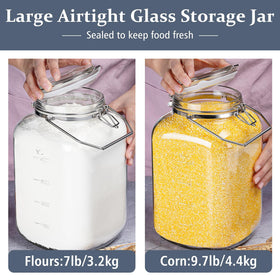 Folinstall pantry-storage-organization jar keeps kitchen staples organized and within reach.