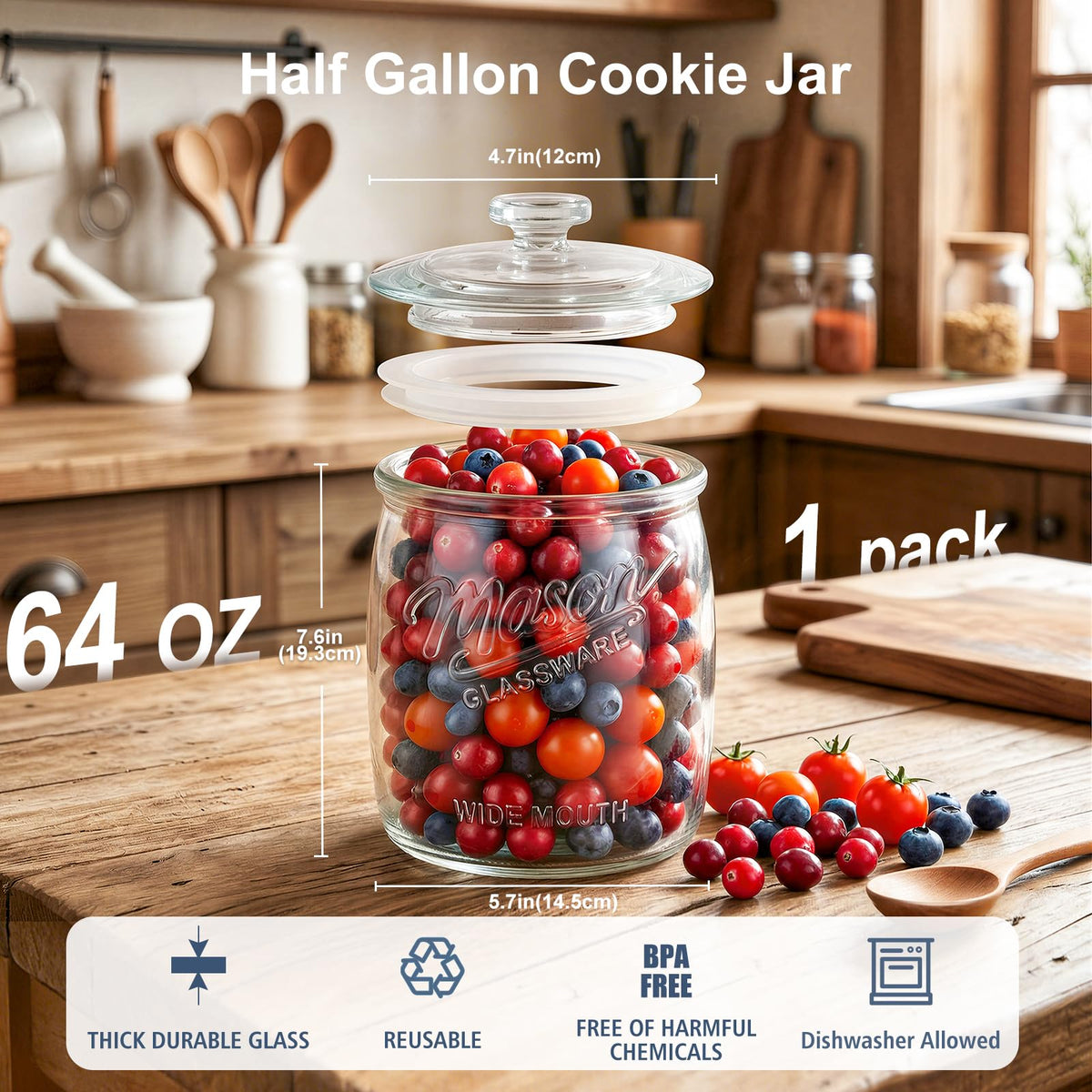 Folinstall sourdough starter storage jar shows contents clearly.