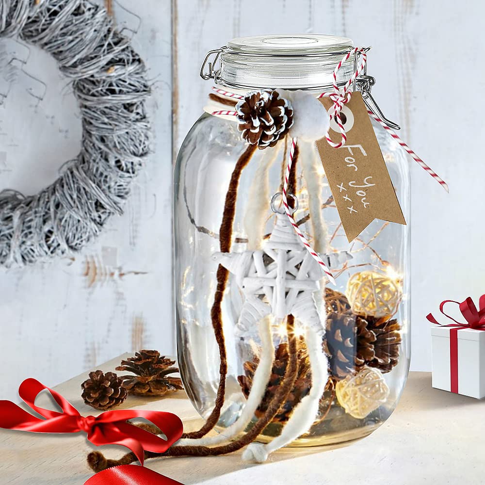 Folinstall transparent glass jar on counter highlights contents with a clean look.