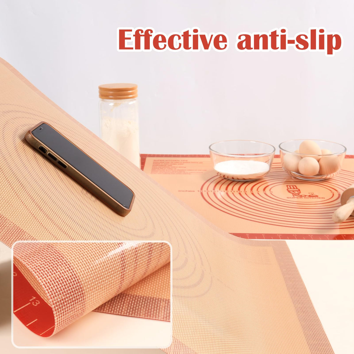 Folksy Super Kitchen XL workspace supports fondant, pie crusts, and rolling.