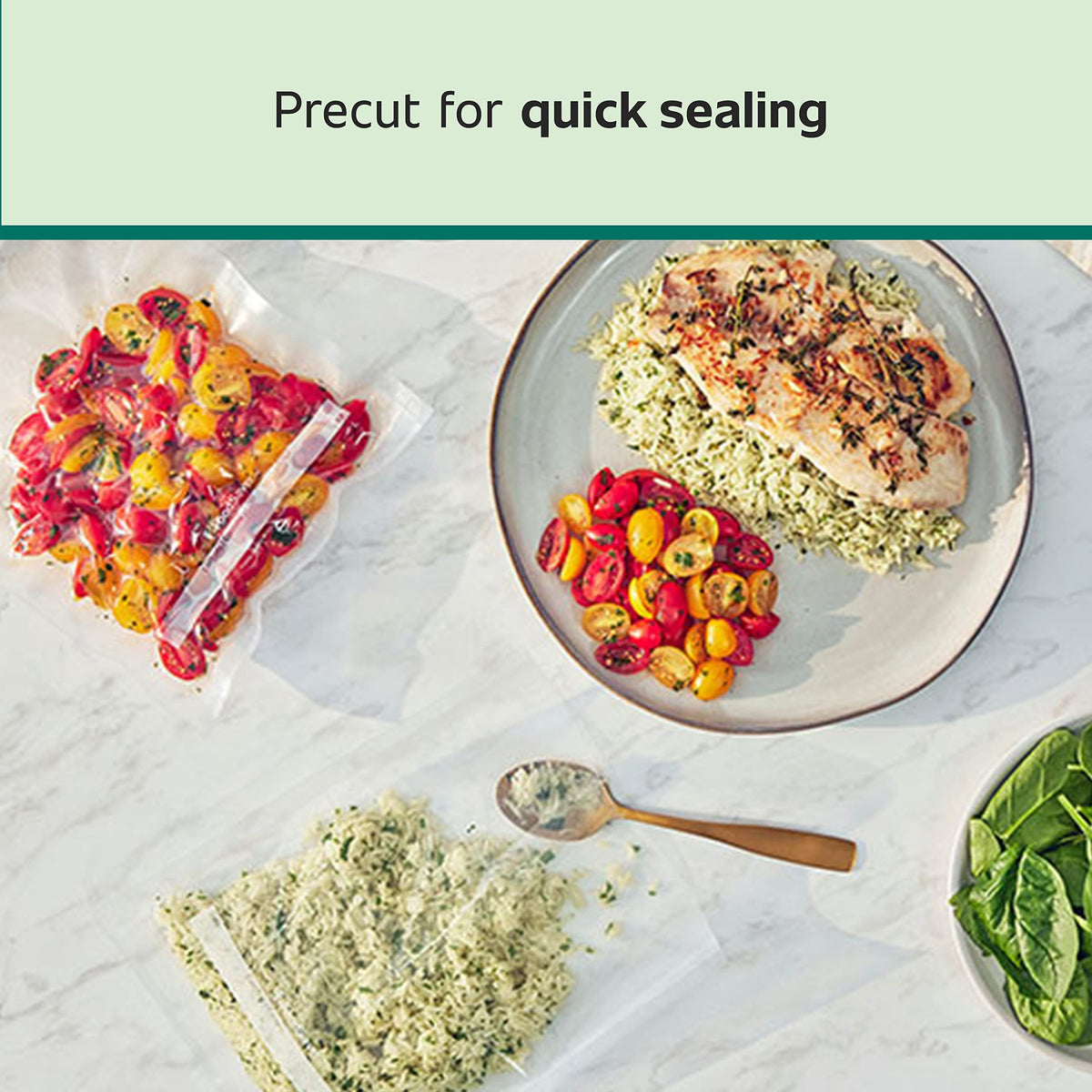 Airtight seal from FoodSaver bags preserving freshness and moisture