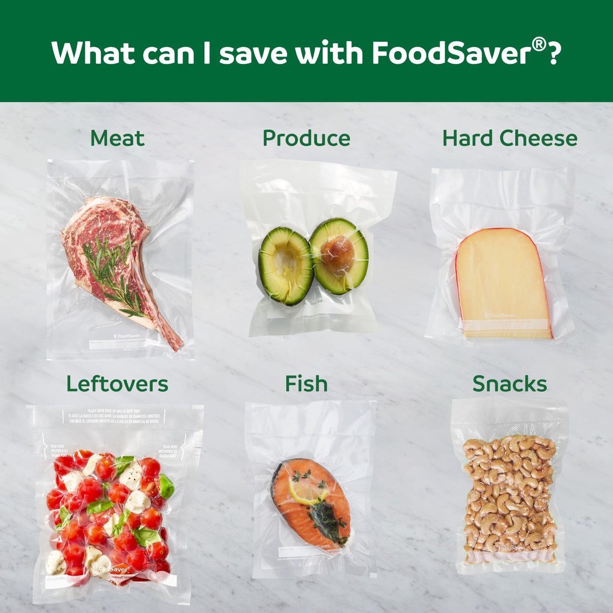 FoodSaver handheld sealer compatibility image highlights portable sealing option.