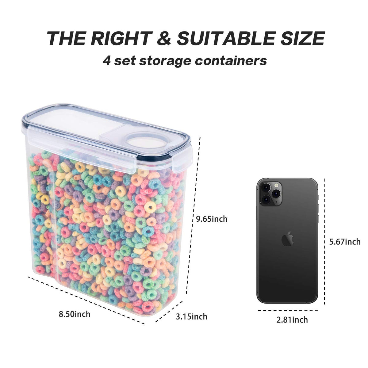 FOOYOO airtight lids with silicone seal preserve freshness and extend shelf life.